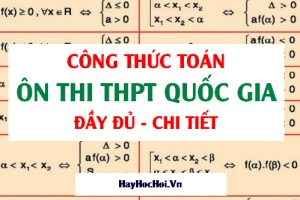 Công thức Toán ôn thi THPT Quốc Gia - Đại học: Hệ thống kiến thức trọng tâm